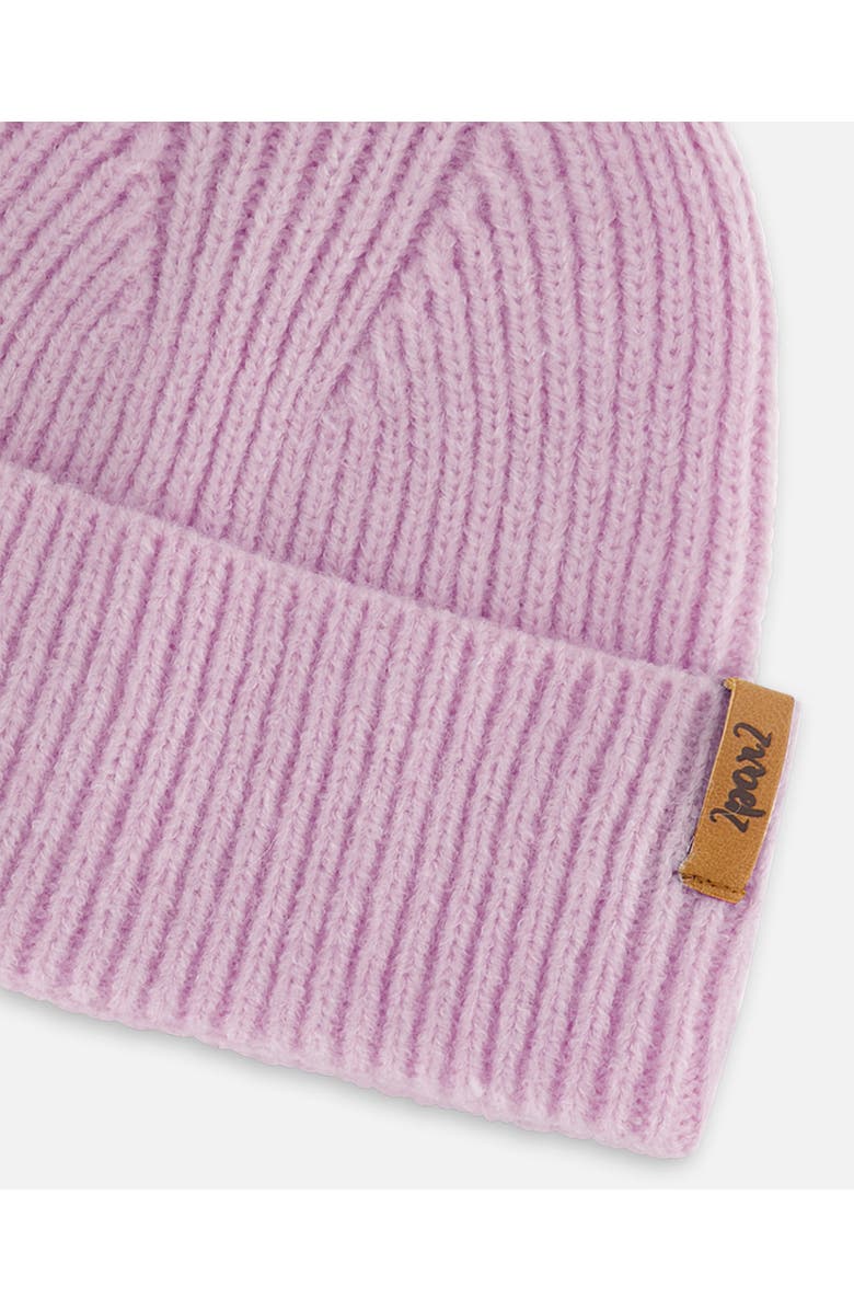 Deux par Deux Girl's Mid-Season Knit Hat Lilac, Alternate, color, 