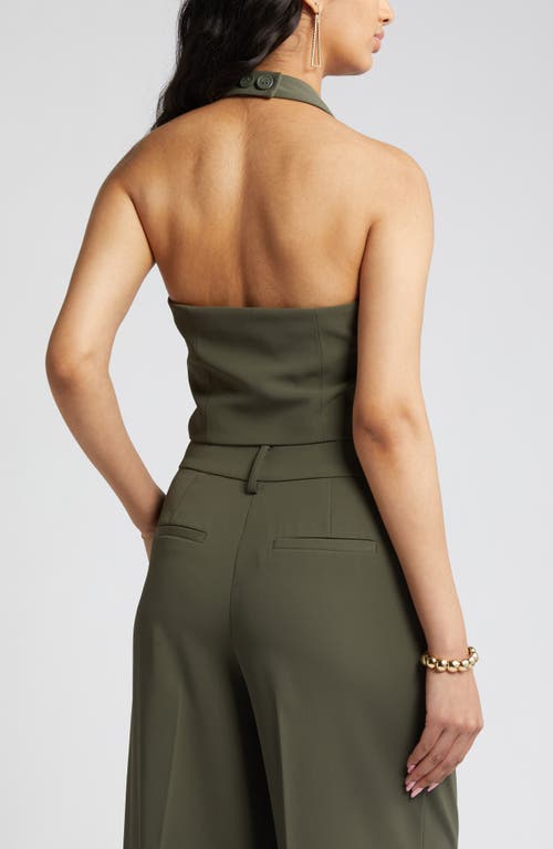 Open Edit Halter Vest In Green City