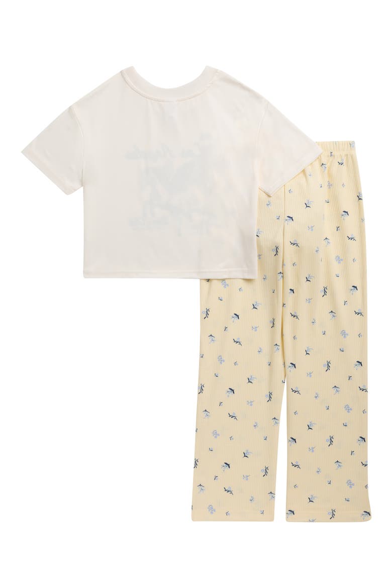Kids' Two-Piece Pajamas, Alternate, color, YELLOW LOS ANGELES FLORAL