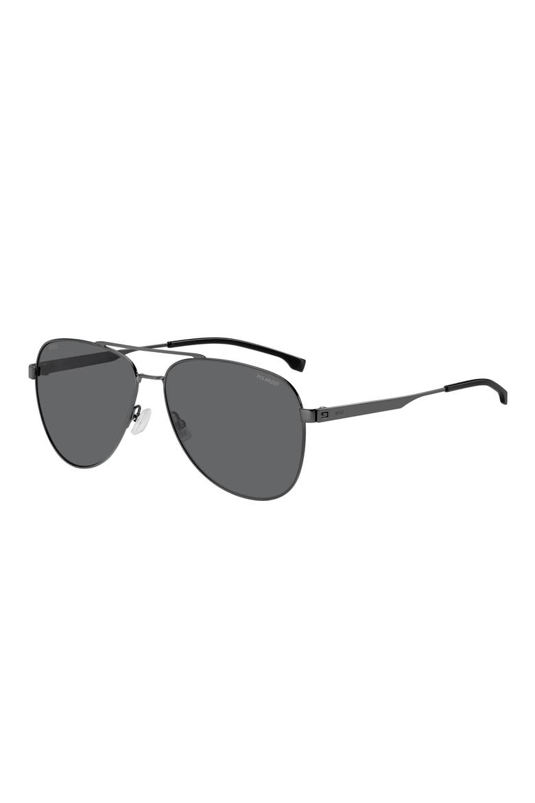1641/S 60mm Polarized Aviator Sunglasses, Alternate, color, DARK RUTHENIUM BLACK