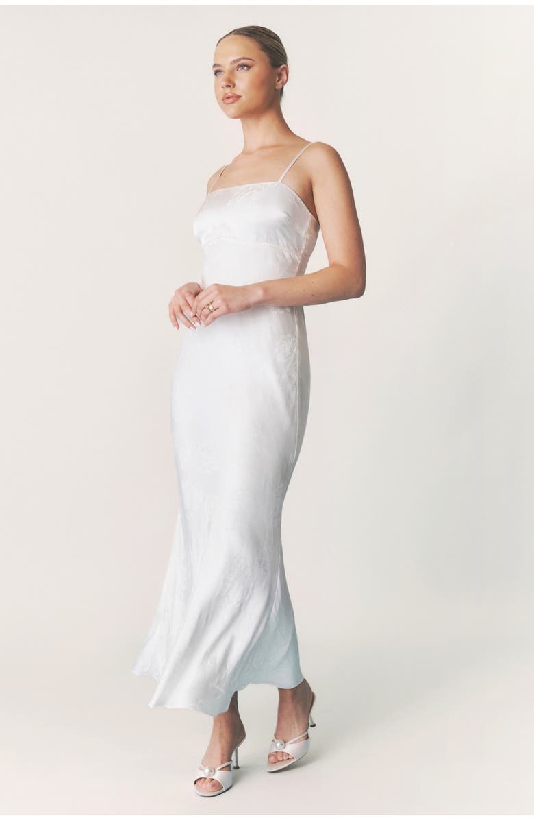 Six Stories Paloma Satin Floral Jacquard Maxi Dress, Alternate, color, 