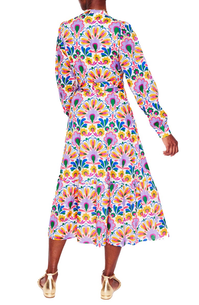 Boden Mia Ruffle Hem Tie Waist Long Sleeve Maxi Shirtdress, Alternate, color,