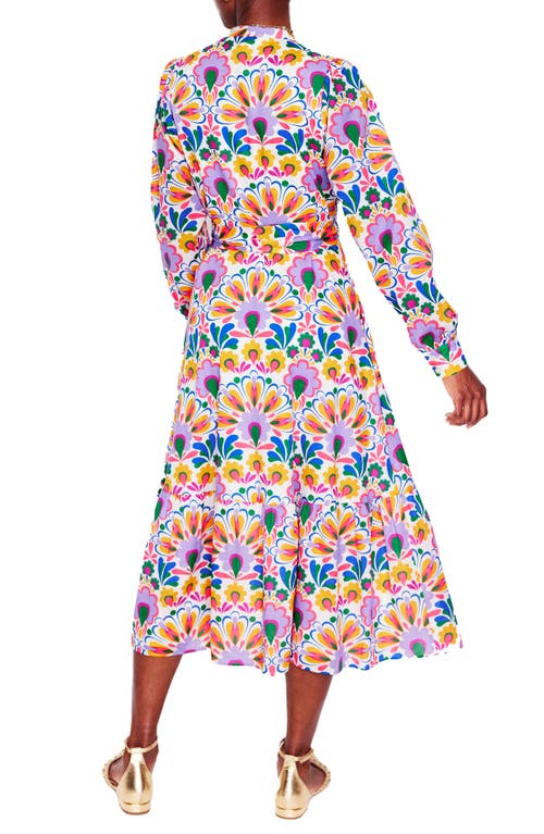 BODEN BODEN MIA RUFFLE HEM TIE WAIST LONG SLEEVE MAXI SHIRTDRESS 