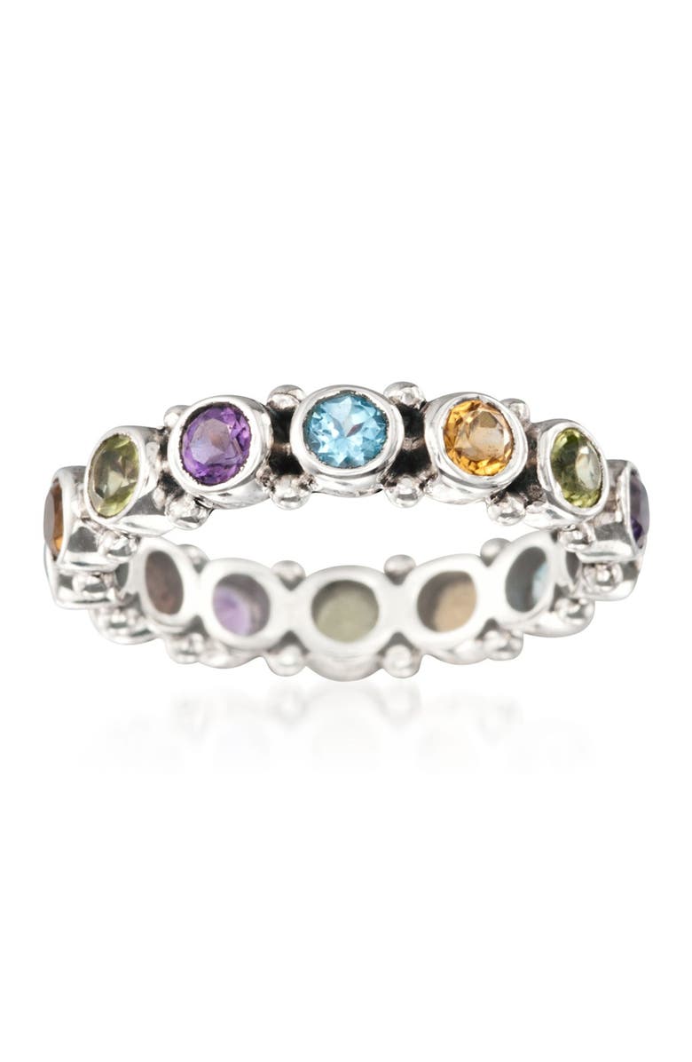 SAMUEL B. Sterling Silver Multi Gemstone Eternity Band, Main, color,