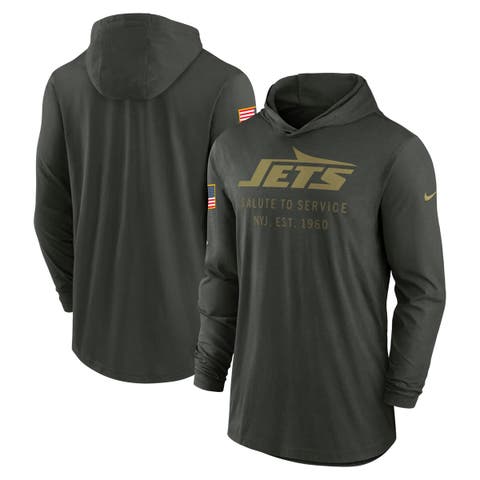 Men's Nike Forest Green New York Jets 2025 Salute to Service Sideline Dri-FIT Lightweight Hooded Pullover
