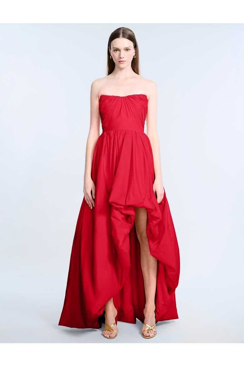 High Slit Ball Gown, Alternate, color, Dahlia