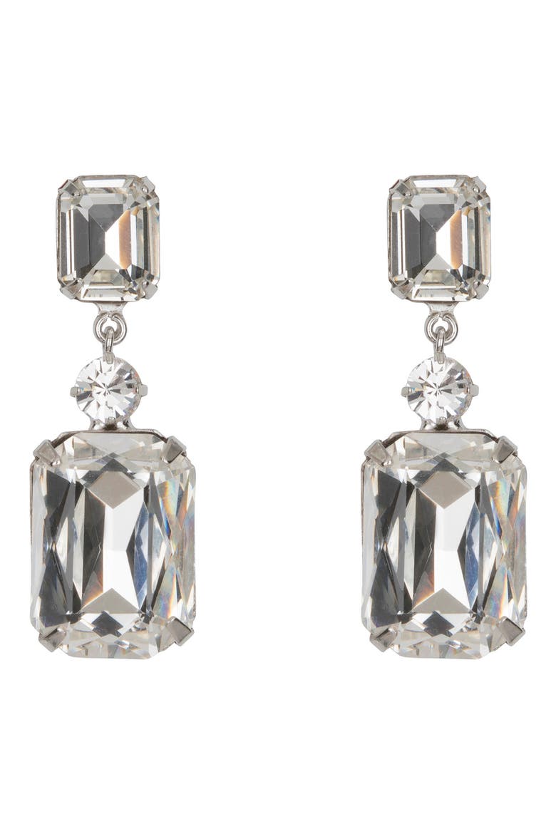 Justine Crystal Drop Earrings, Main, color, CRYSTAL