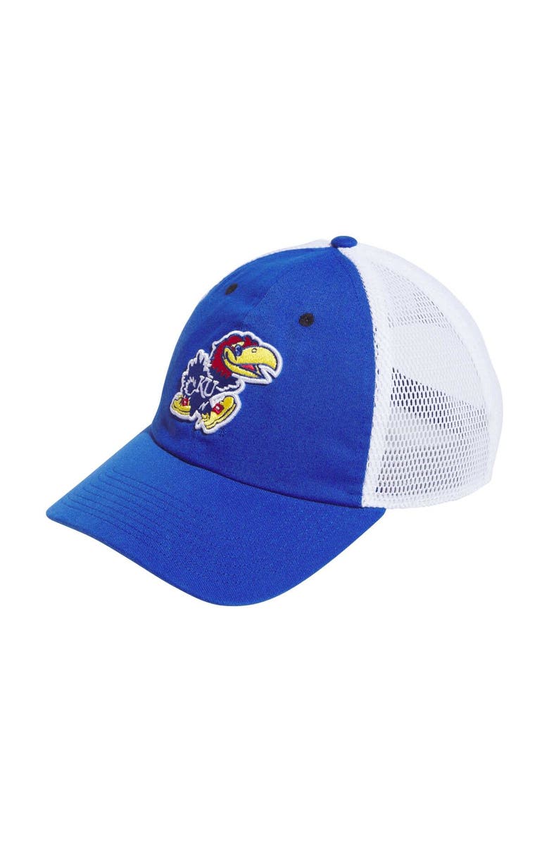 adidas Men's adidas Royal Kansas Jayhawks Mascot Slouch Trucker Adjustable Hat, Main, color, Royal