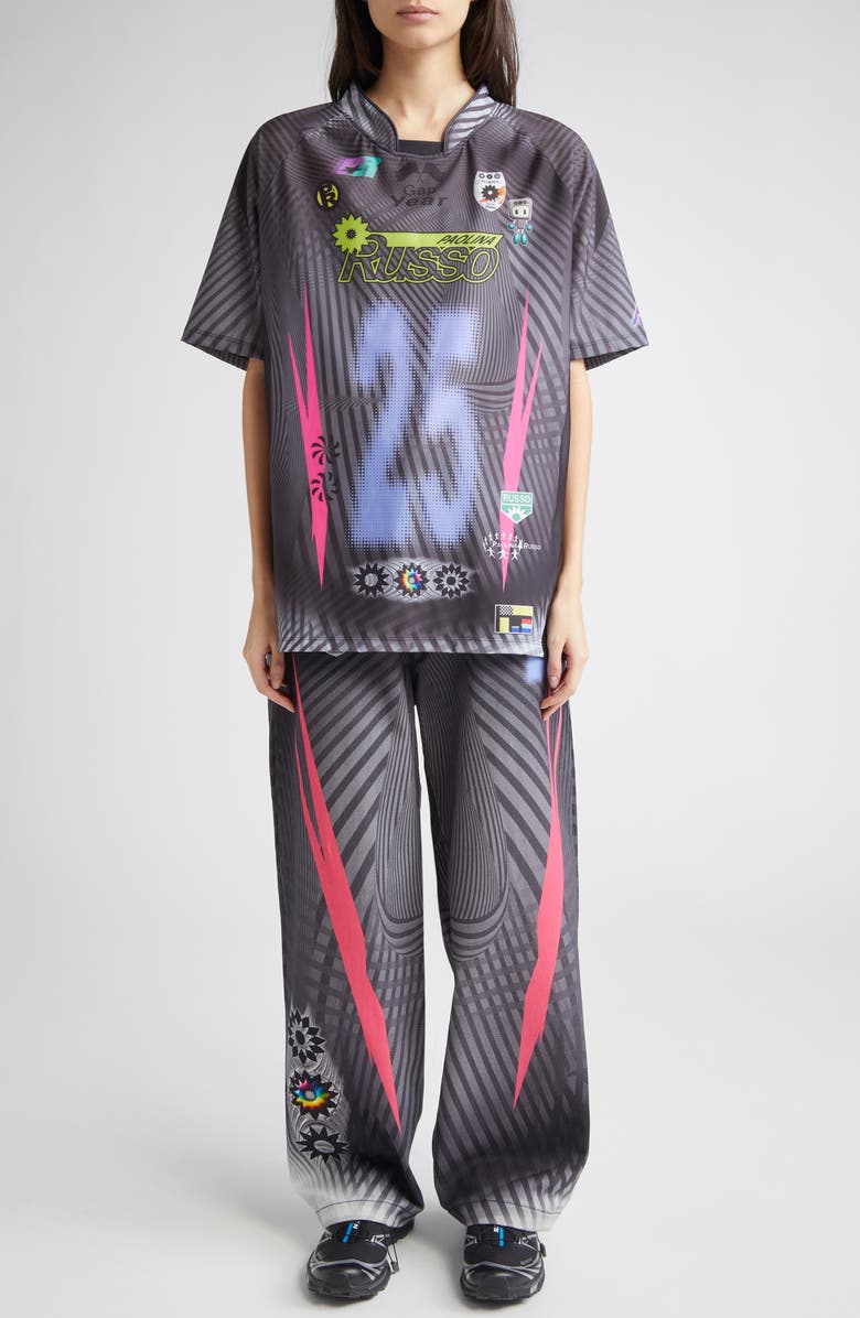 Paolina Russo Oversize Short Sleeve Stretch Jersey Top, Alternate, color, 