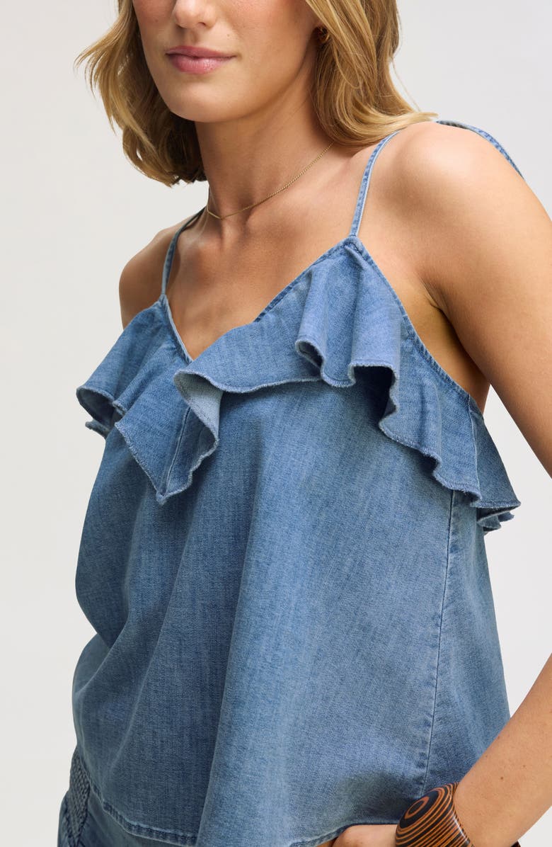 Sam Edelman Ruffle Tie Strap Camisole, Alternate, color, Palomino Wash