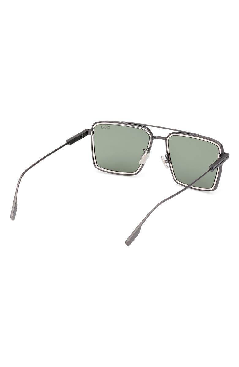 ZEGNA 56mm Navigator Polarized Sunglasses, Alternate, color,