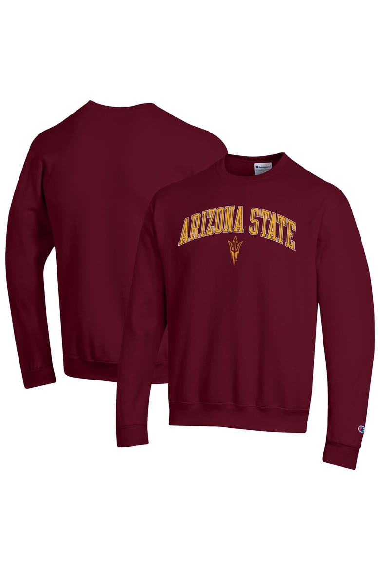 Men's Champion  Maroon Arizona State Sun Devils Arch Over Logo Pullover Sweatshirt, Alternate, color, Maroon