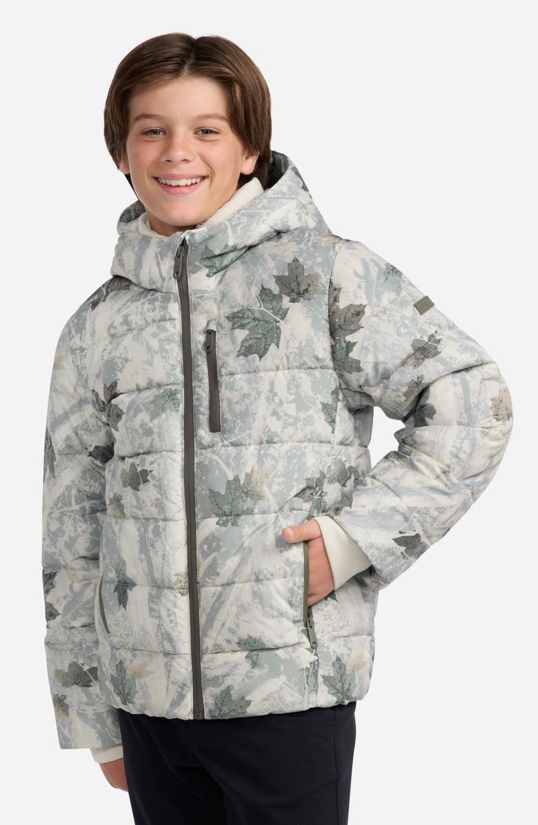 abercrombie kids Kids' Midweight Hooded Puffer Jacket, Alternate, color, Abbey Stone