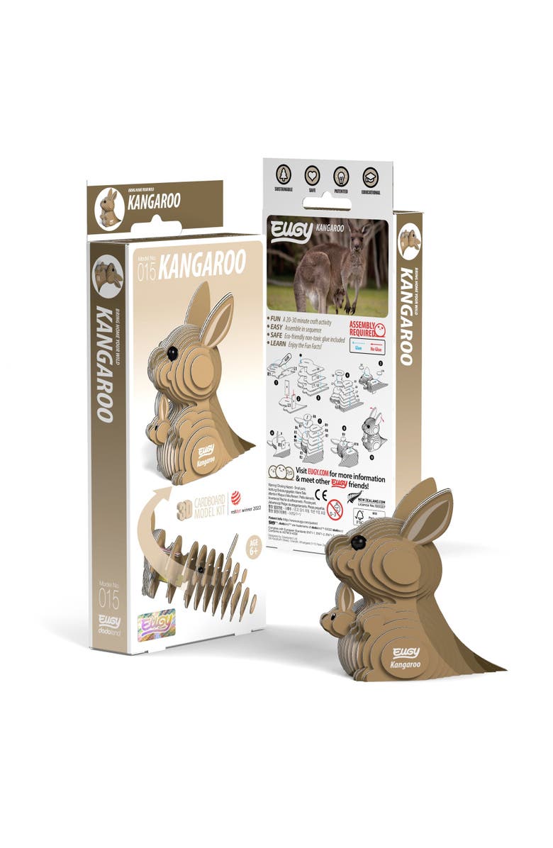 Eugy Puzzles Kangaroo 3D Puzzle, Main, color, NO COLOR