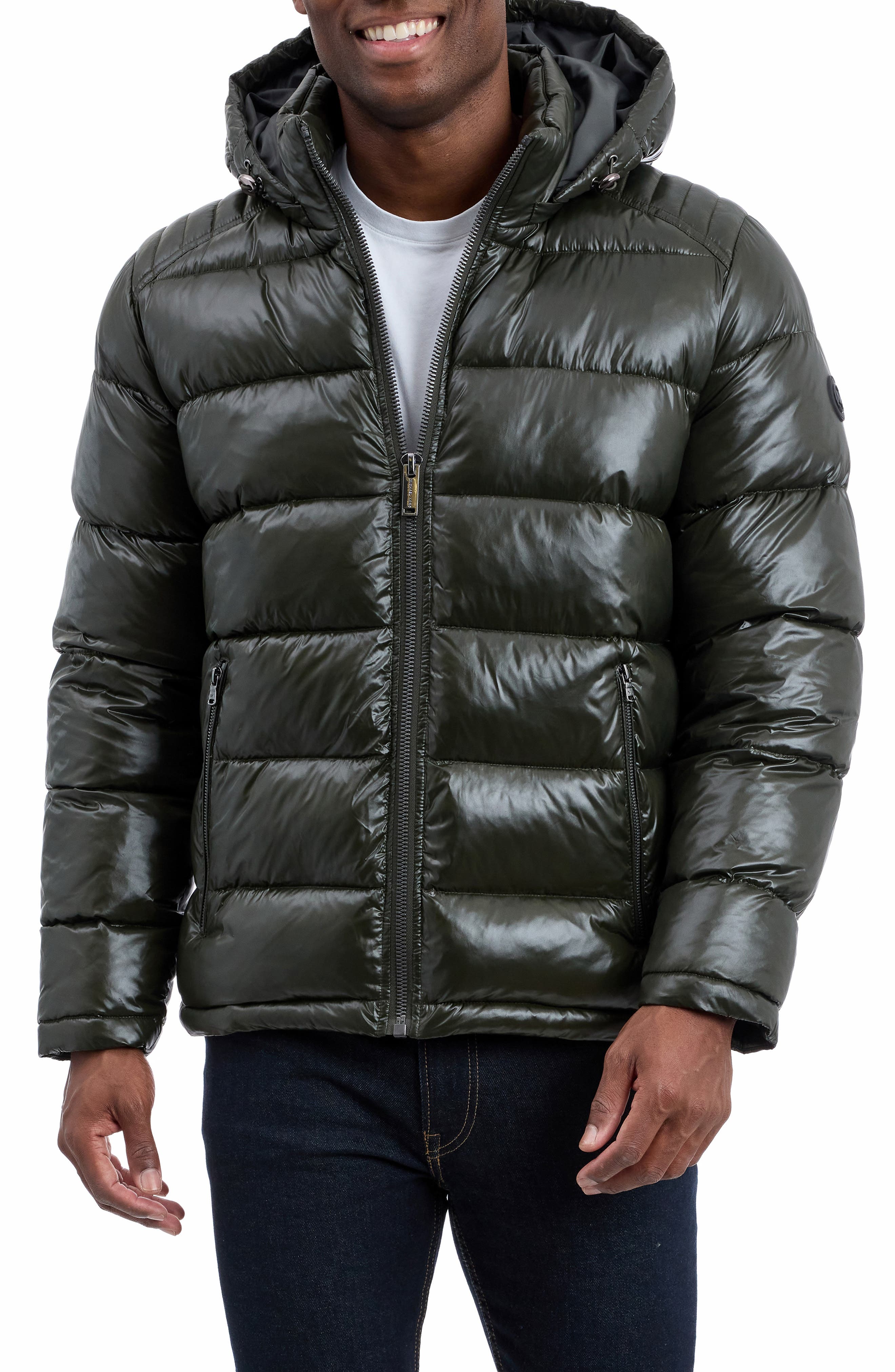 Michael Kors Balloch Water Resistant Hooded Puffer Jacket