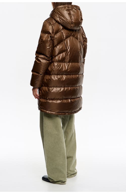 Bimba Y Lola Fur Straight Cut Hooded Puffer In Multi