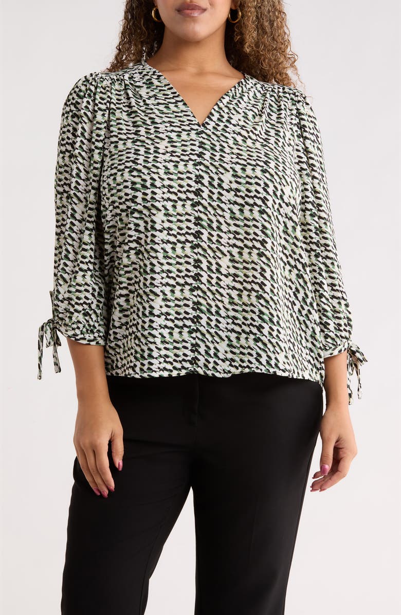 Renee C Tie Cuff Top, Main, color, Olive