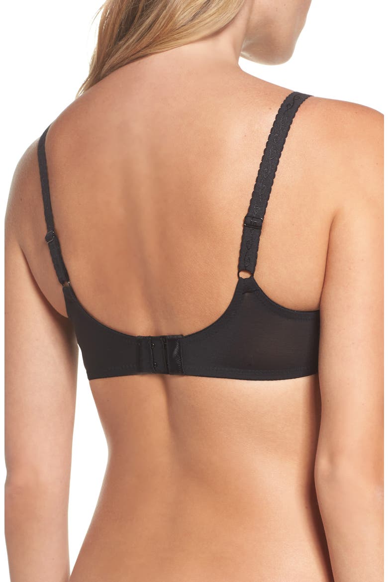 Simple Shaping Minimizing Underwire Bra, Alternate, color, BLACK