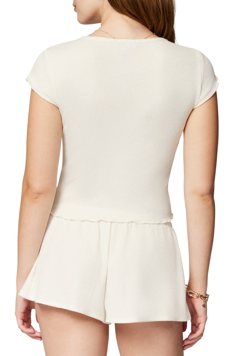 Florence by Mills Micro Thermal Crop Crewneck Top, Alternate, color, Jet Stream