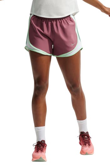 Nike Tempo Dri-fit Mid-rise 3-inch Running Shorts In Pink Smoke/ White