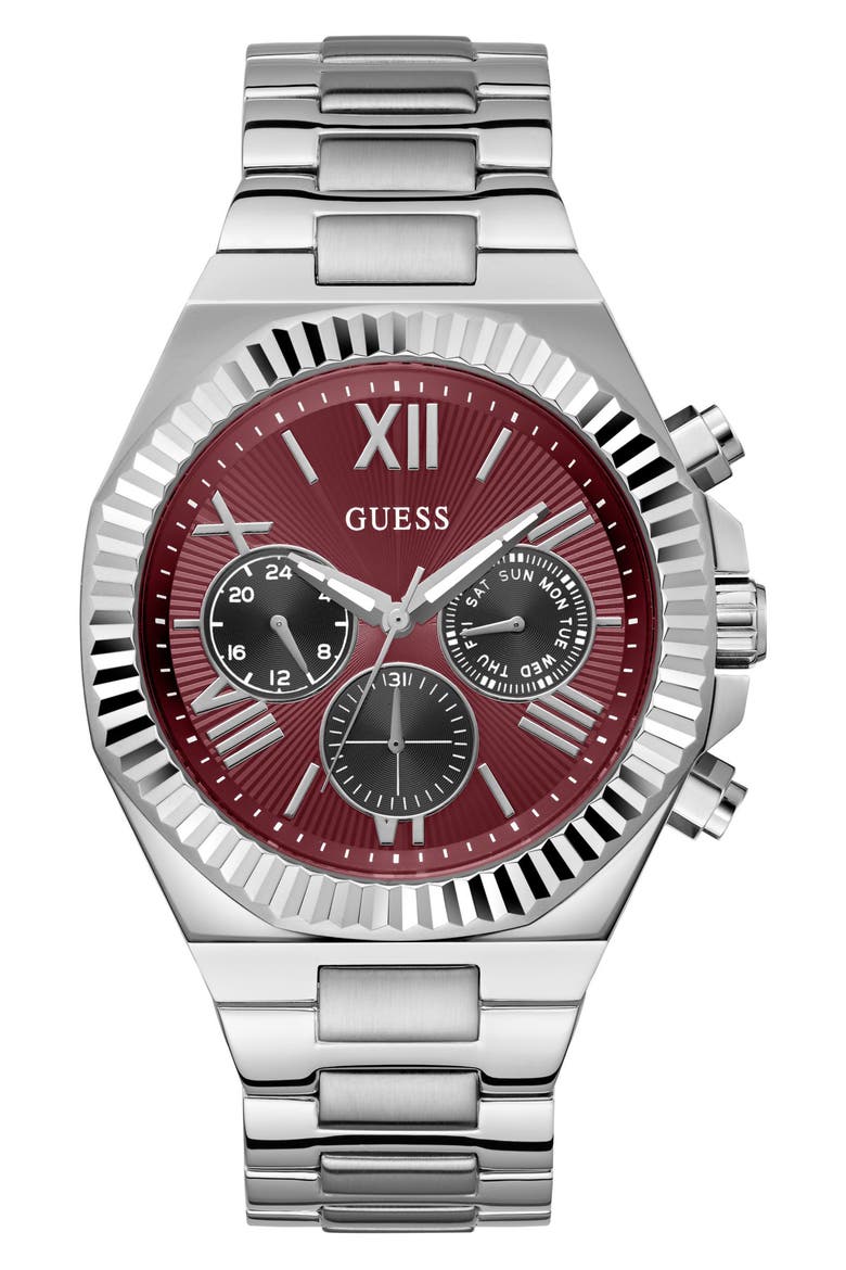 Equity Multifunction Bracelet Watch, 44mm, Main, color, RED