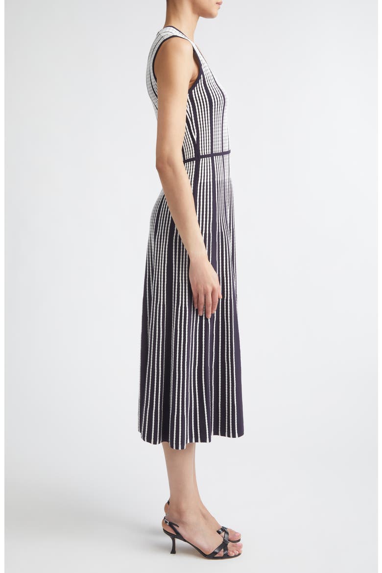 Stripe Fit & Flare Sweater Dress, Alternate, color, ULTRAMARINE