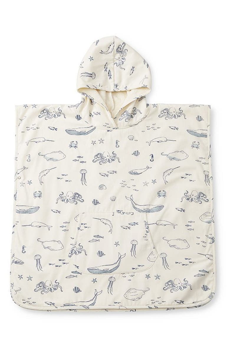 Pehr Cotton Hooded Towel Poncho, Main, color, Life Aquatic