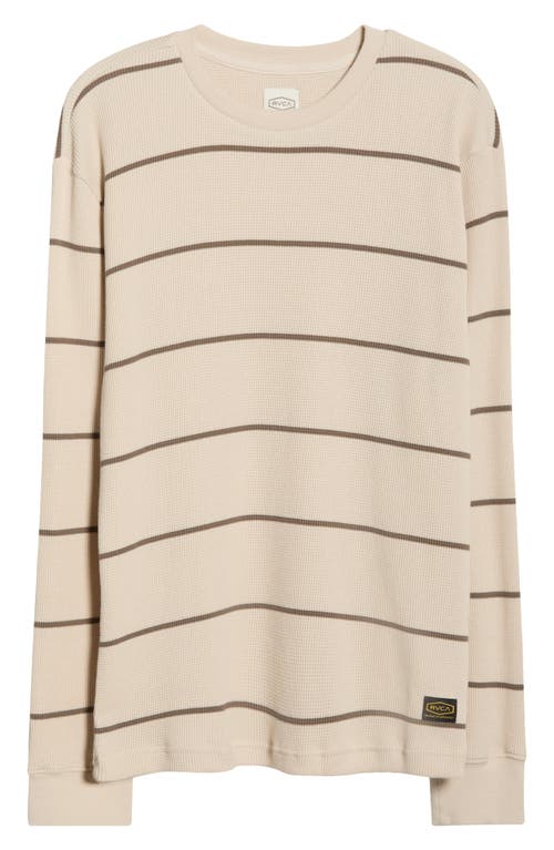 Rvca Day Shift Stripe Long Sleeve Thermal T-shirt In Gray