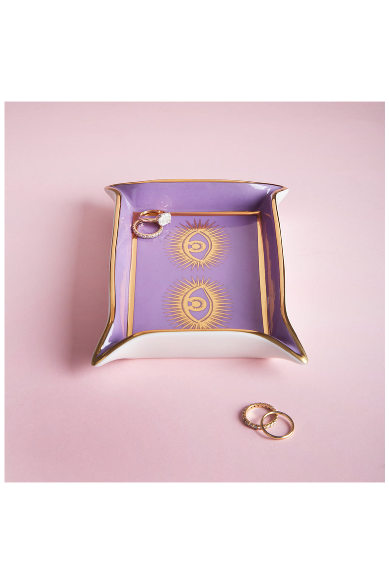 Eyes Valet Decorative Tray, Alternate, color, Lavender / Gold