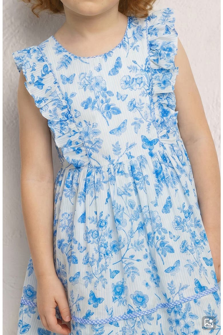 Kids' Rebecca Butterfly Toile Dress, Alternate, color, BLUE