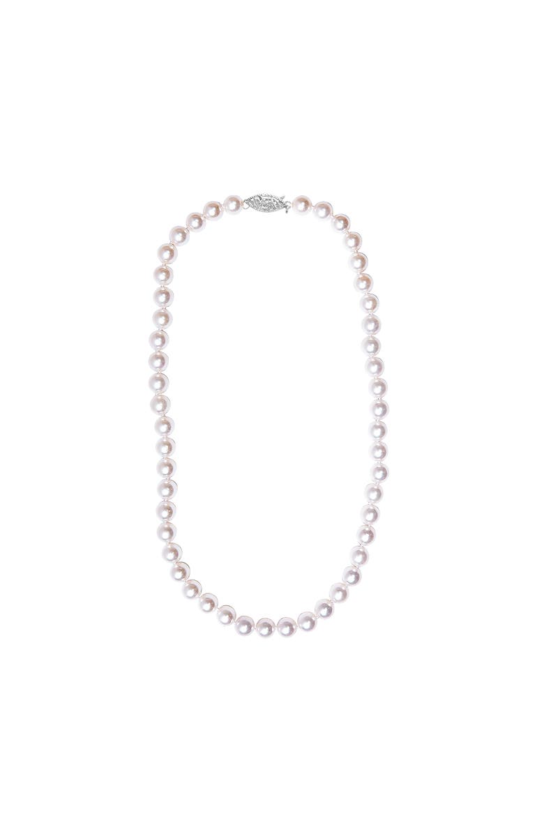 Haus of Brilliance 14K Gold 8.0x8.5mm Akoya Pearl Strand Necklace, Alternate, color, White