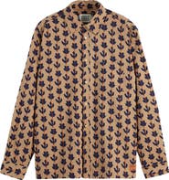 Scotch & Soda Leaf Print Cotton Seersucker Button-Up Shirt