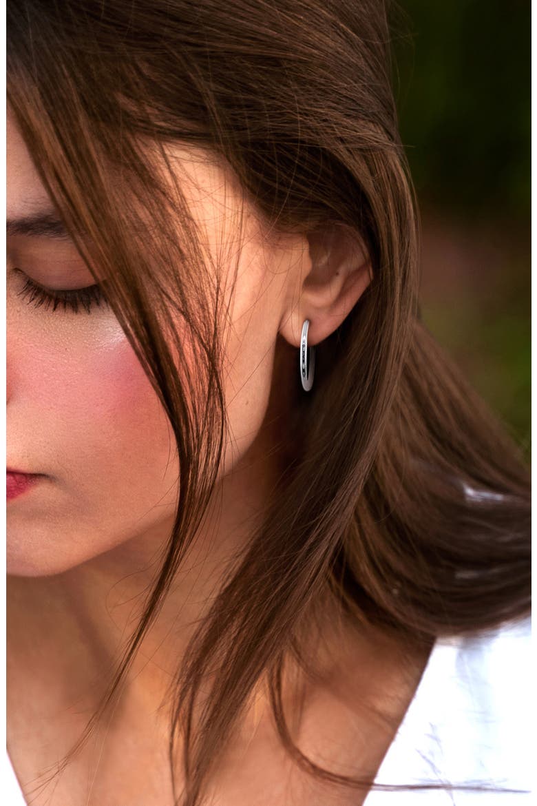 25mm Hoop Earrings, Alternate, color, WHITE GOLD