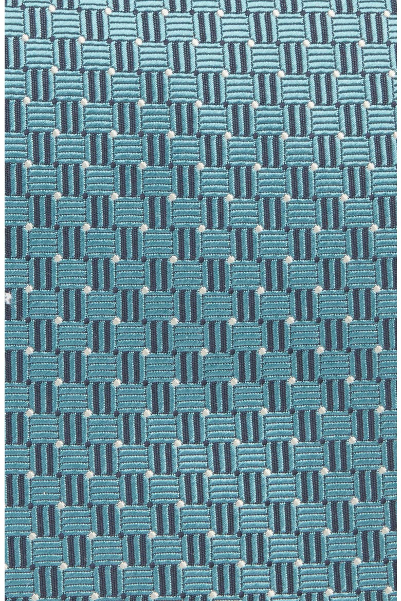 Teal Geometric Jacquard Silk Tie, Alternate, color, LIGHT TEAL
