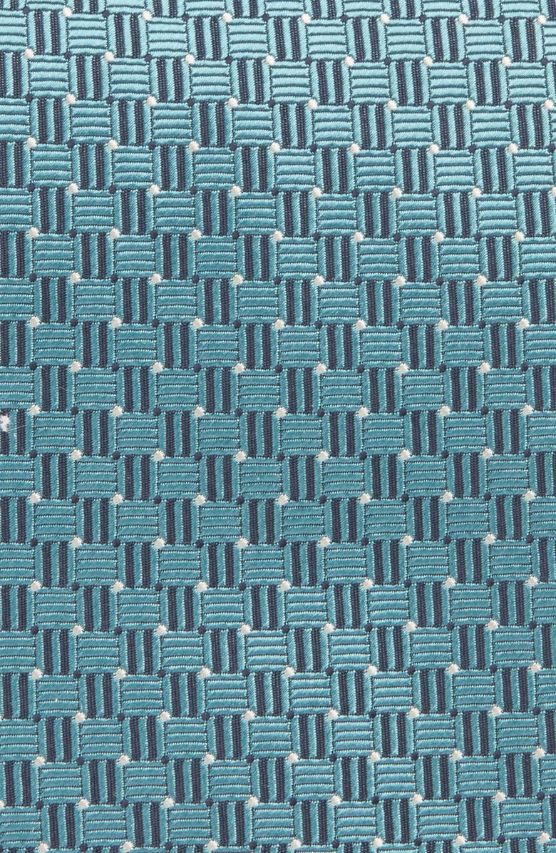 Canali Teal Geometric Jacquard Silk Tie, Alternate, color, Light Teal