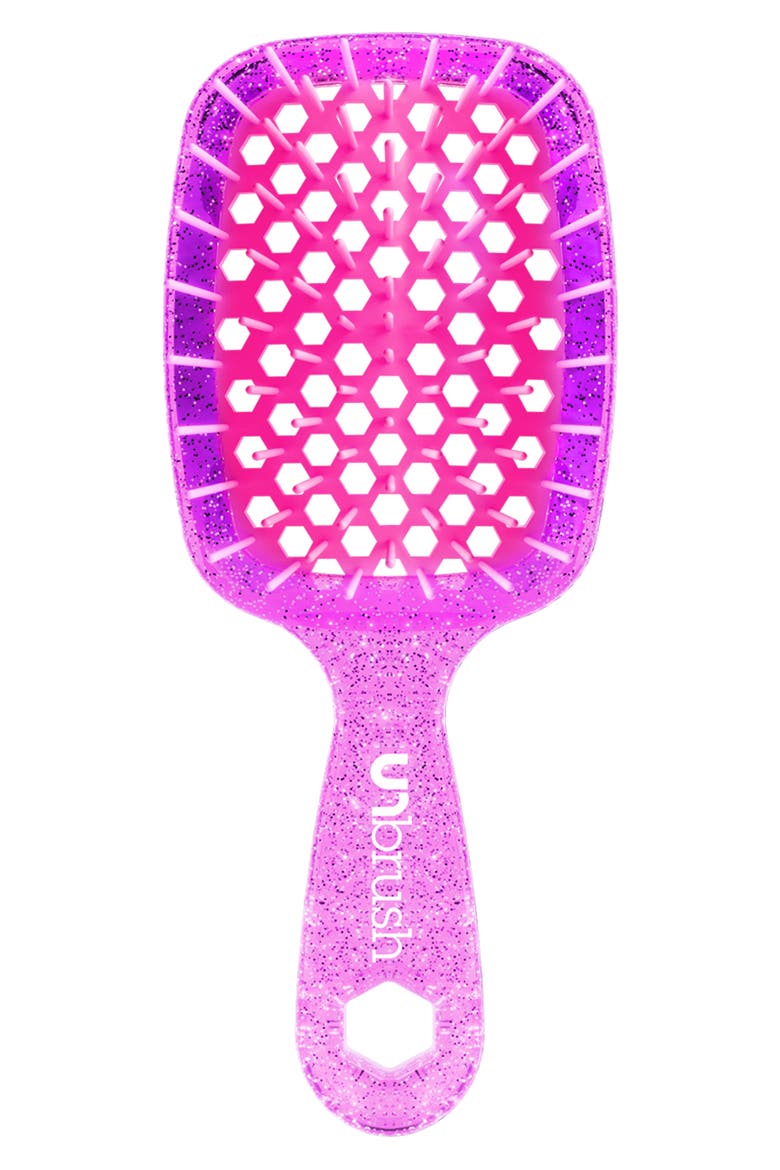 Detangling Hair Brush Mini Pastel Collection, Main, color, GLITTER/ ROSE QUARTZ PINK