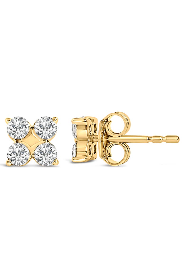 10K Gold 1/2 Cttw Lab Grown Diamond Snowflake Stud Earrings, Alternate, color, Yellow