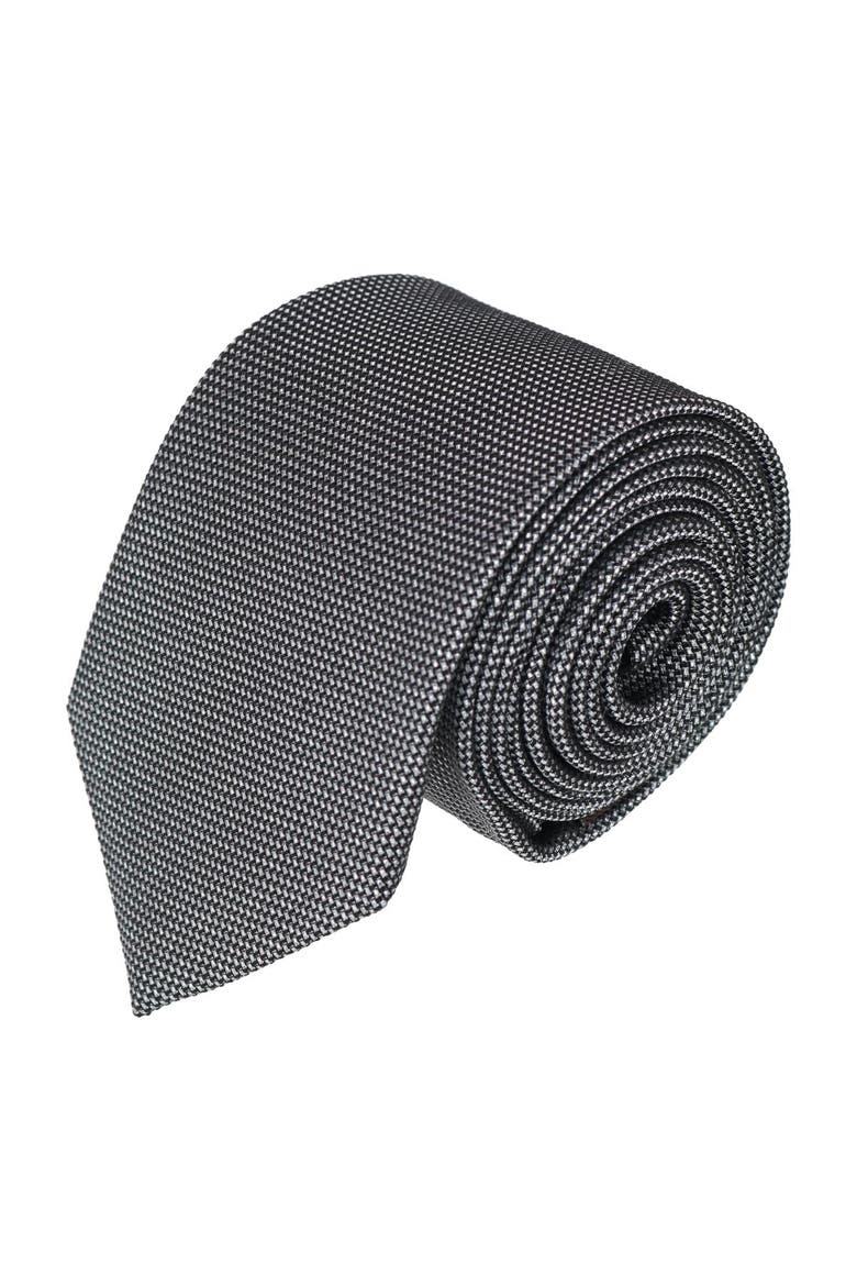 Janus Metallic and Silk Classy Necktie, Main, color, Silver