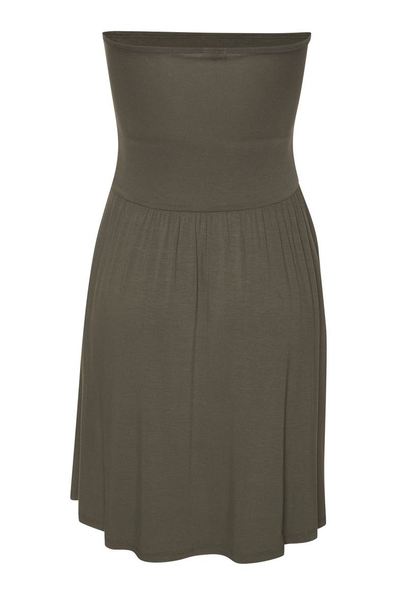Strapless Ruched Dress, Alternate, color, Olive
