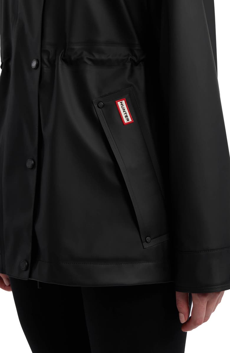 Hunter Abbey Short Rubberized Rain Jacket, Alternate, color, Black
