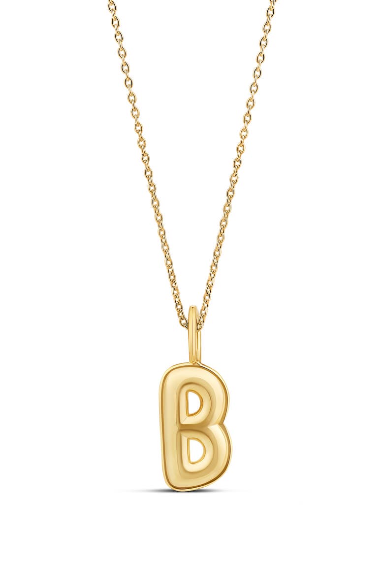 Bubble Letter Initial Charm Necklace, Main, color, GOLD