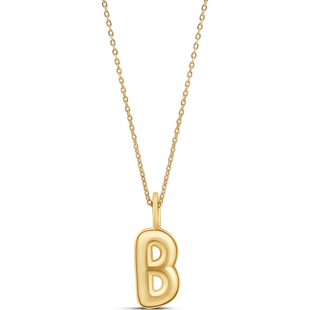 Shymi Bubble Letter Initial Charm Necklace In Gold
