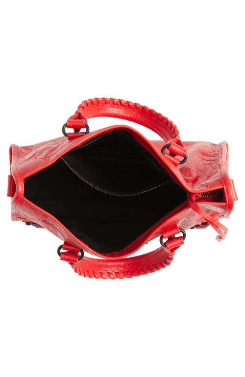 Balenciaga Small Le City Leather Satchel In 6506 Vermillion Red