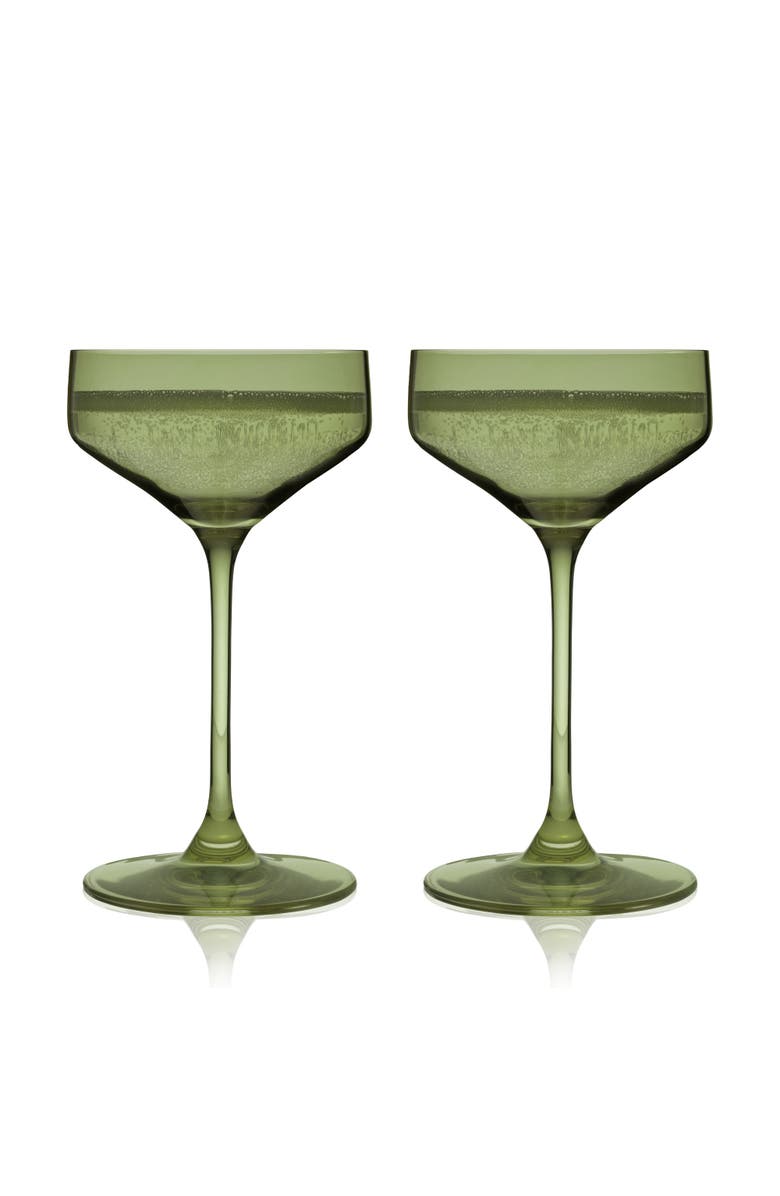 Viski Reserve Nouveau Crystal Coupes, Alternate, color, Green