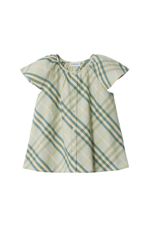 Burberry Checkered Cotton Blouse In Breeze