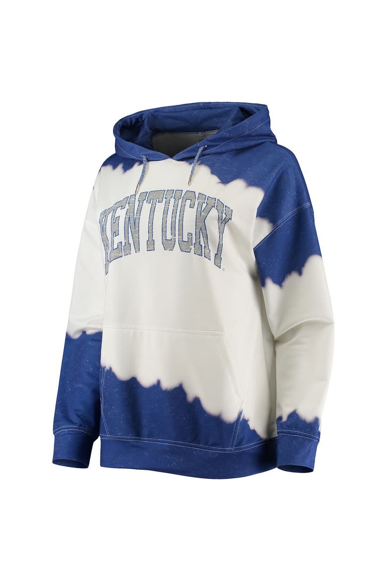 Women's Gameday Couture White/Royal Kentucky Wildcats For the Fun Double Dip-Dyed Pullover Hoodie, Alternate, color, White