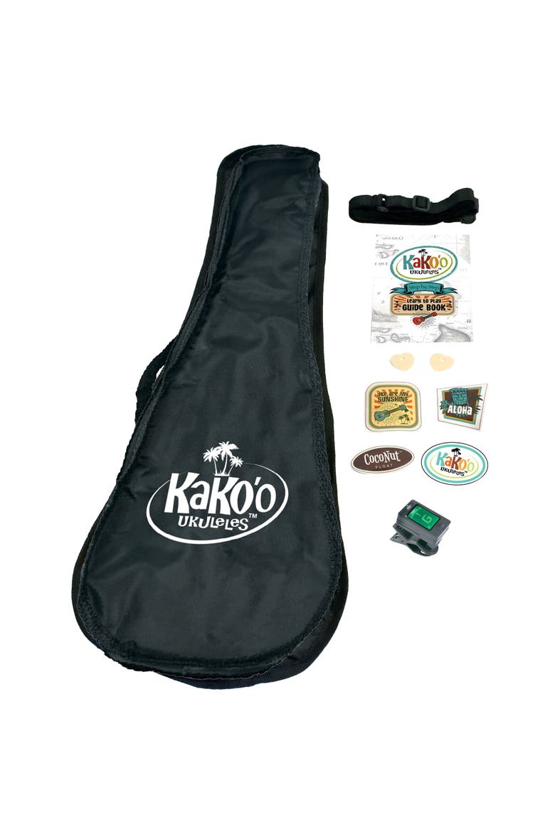 Kako'O 21" Professional Wooden Ukulele Set Sunburst, Alternate, color, Multicolored