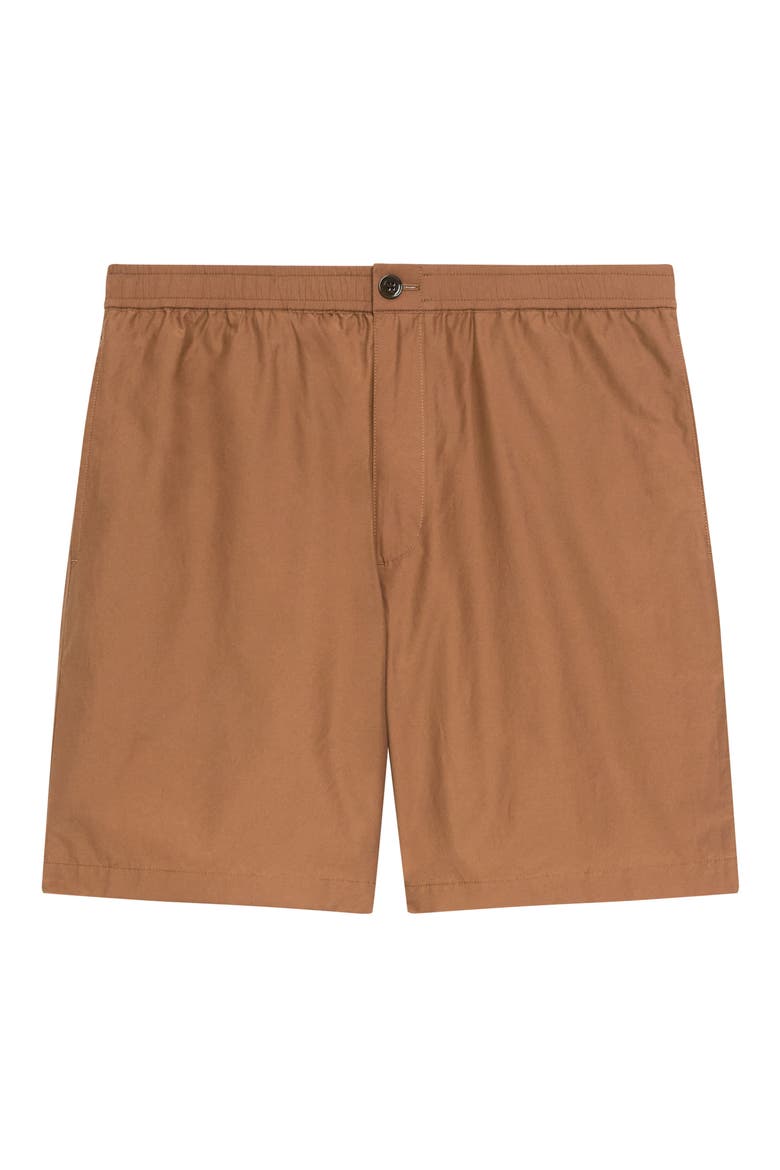 Elastic Waist Shorts, Alternate, color, DEEP TOBACCO