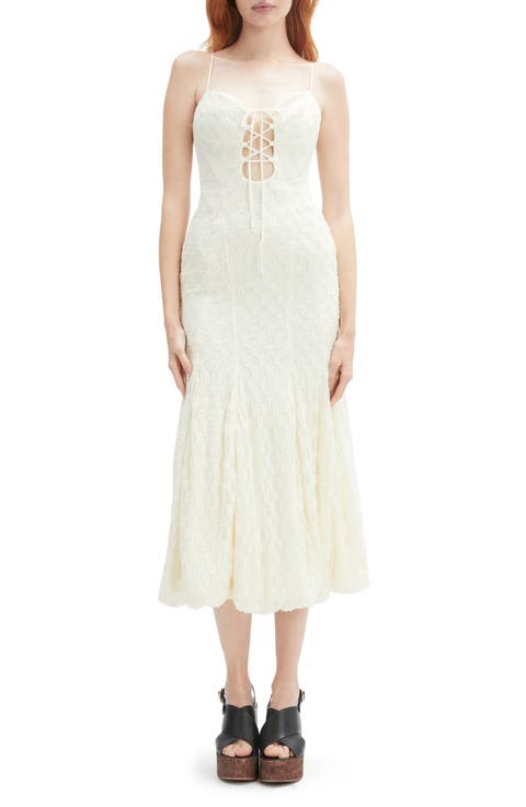 Delany Lace Sleeveless Bubble Hem Midi Dress