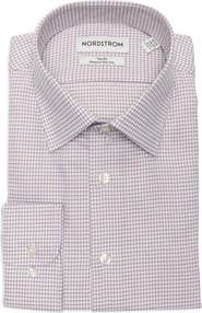 Nordstrom Trim Fit Microcheck Premium Non Iron Cotton Button-Up Shirt